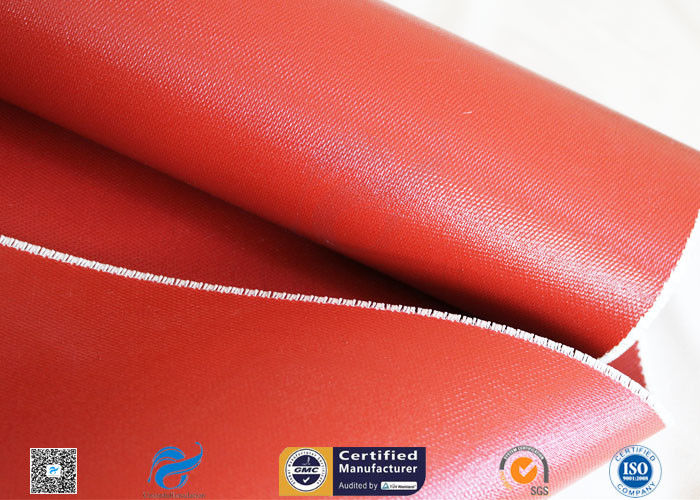 1mm High Temperature Bright Red silicone coated glass fabric 3784 850g/m2